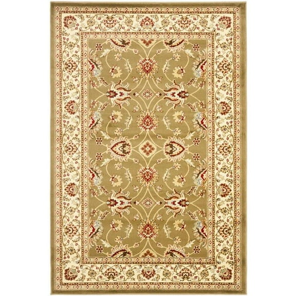 SAFAVIEH Lyndhurst Miah Floral Border Area Rug, Green/Ivory, 4' x 6'
