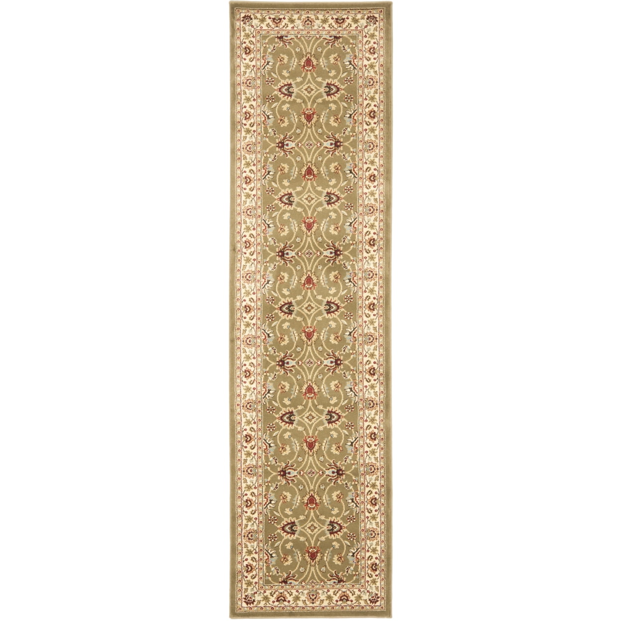Luxurious Green and Ivory Synthetic Tufted Area Rug, 12' x 15'