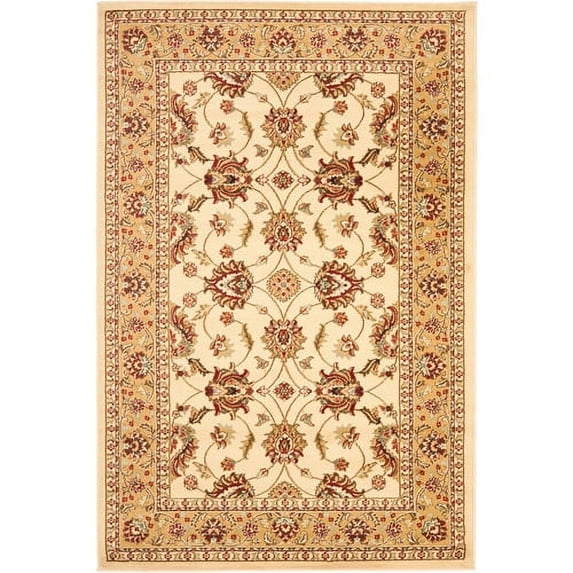 SAFAVIEH Lyndhurst Miah Floral Border Area Rug, Ivory/Beige, 6'7" x 6'7" Square