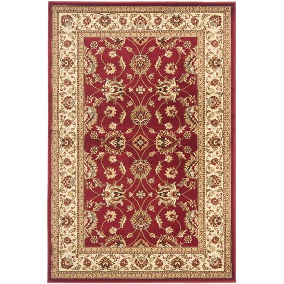 SAFAVIEH Lyndhurst Miah Floral Border Area Rug, Red/Ivory, 8' x 11'