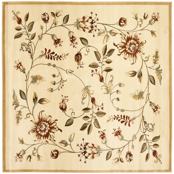 SAFAVIEH Lyndhurst Milo Floral Area Rug, Ivory/Multi, 3' x 3' Square