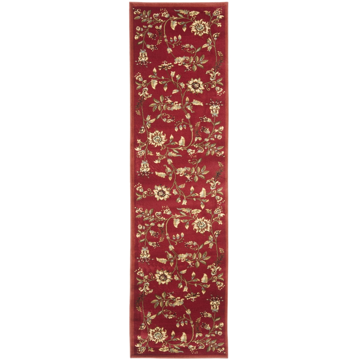 SAFAVIEH Lyndhurst Milo Floral Border Area Rug, Red/Multi, 8'9" x 12'