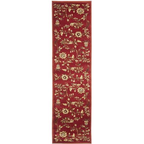 SAFAVIEH Lyndhurst Milo Floral Border Area Rug, Red/Multi, 8'9" x 12'