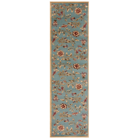 SAFAVIEH Lyndhurst Milo Floral Border Runner Rug, Blue/Multi, 2'3" x 12'