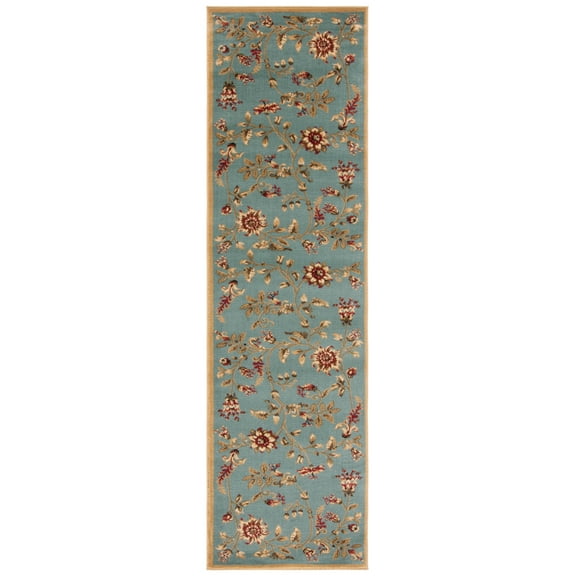 SAFAVIEH Lyndhurst Milo Floral Border Runner Rug, Blue/Multi, 2'3" x 16'