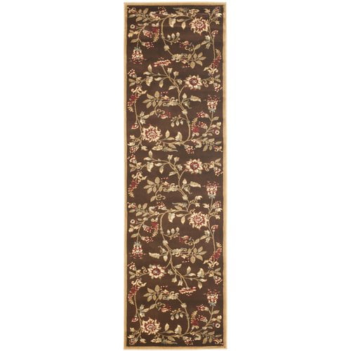 SAFAVIEH Lyndhurst Milo Floral Border Runner Rug, Brown/Multi, 2'3" x 16'
