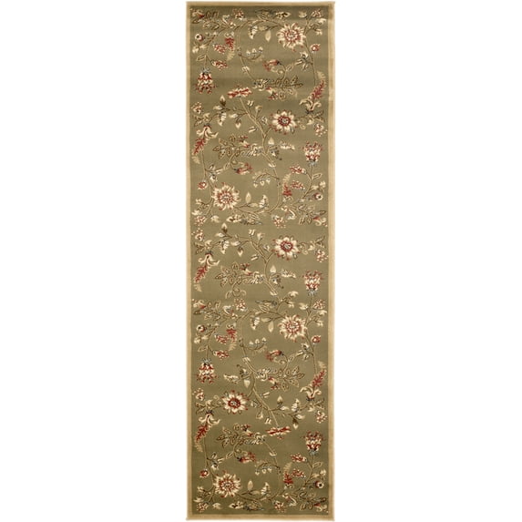 SAFAVIEH Lyndhurst Milo Floral Border Runner Rug, Green/Multi, 2'3" x 8'