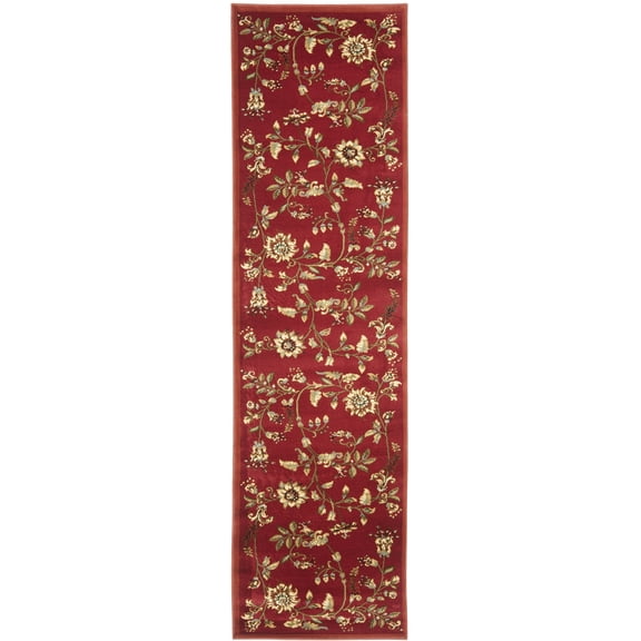 SAFAVIEH Lyndhurst Milo Floral Border Runner Rug, Red/Multi, 2'3" x 12'