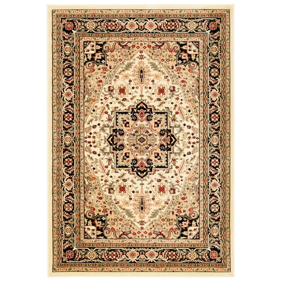 SAFAVIEH Lyndhurst Miranda Floral Area Rug, Beige/Black, 4' x 6'