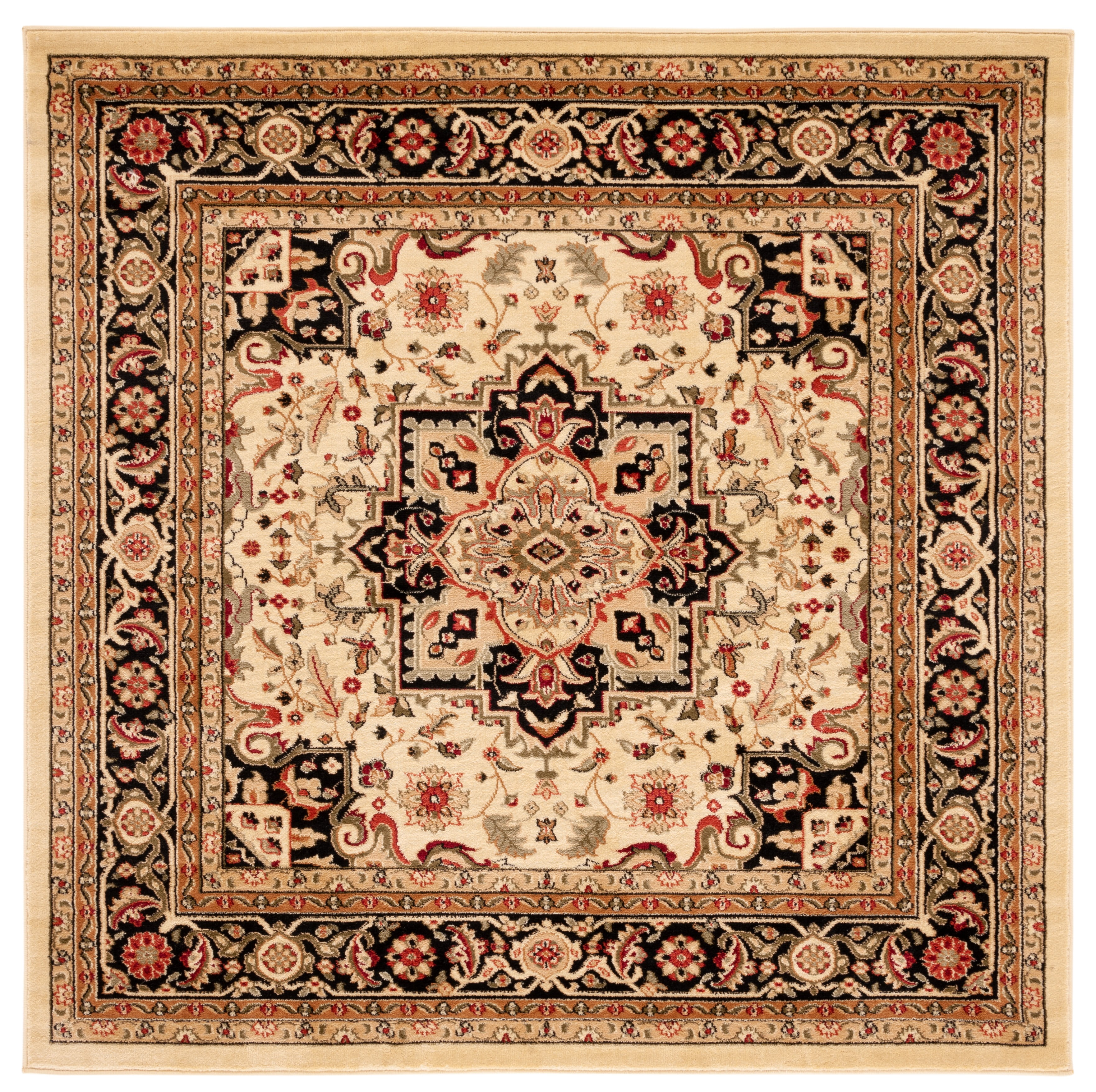 Lyndhurst 6' x 6' Square Multi/Black Synthetic Area Rug
