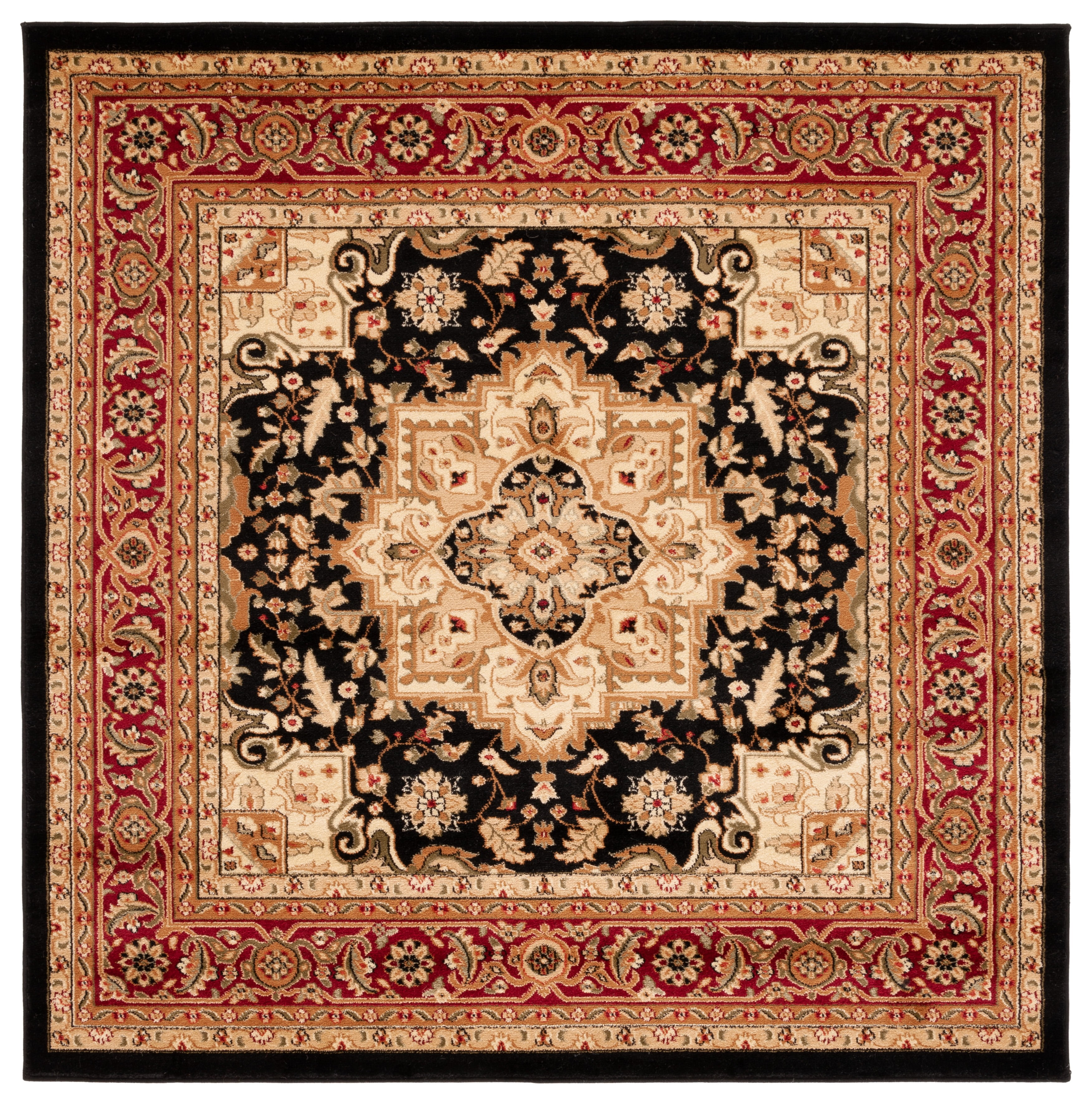 Lyndhurst 6' x 6' Square Multi/Black Synthetic Area Rug