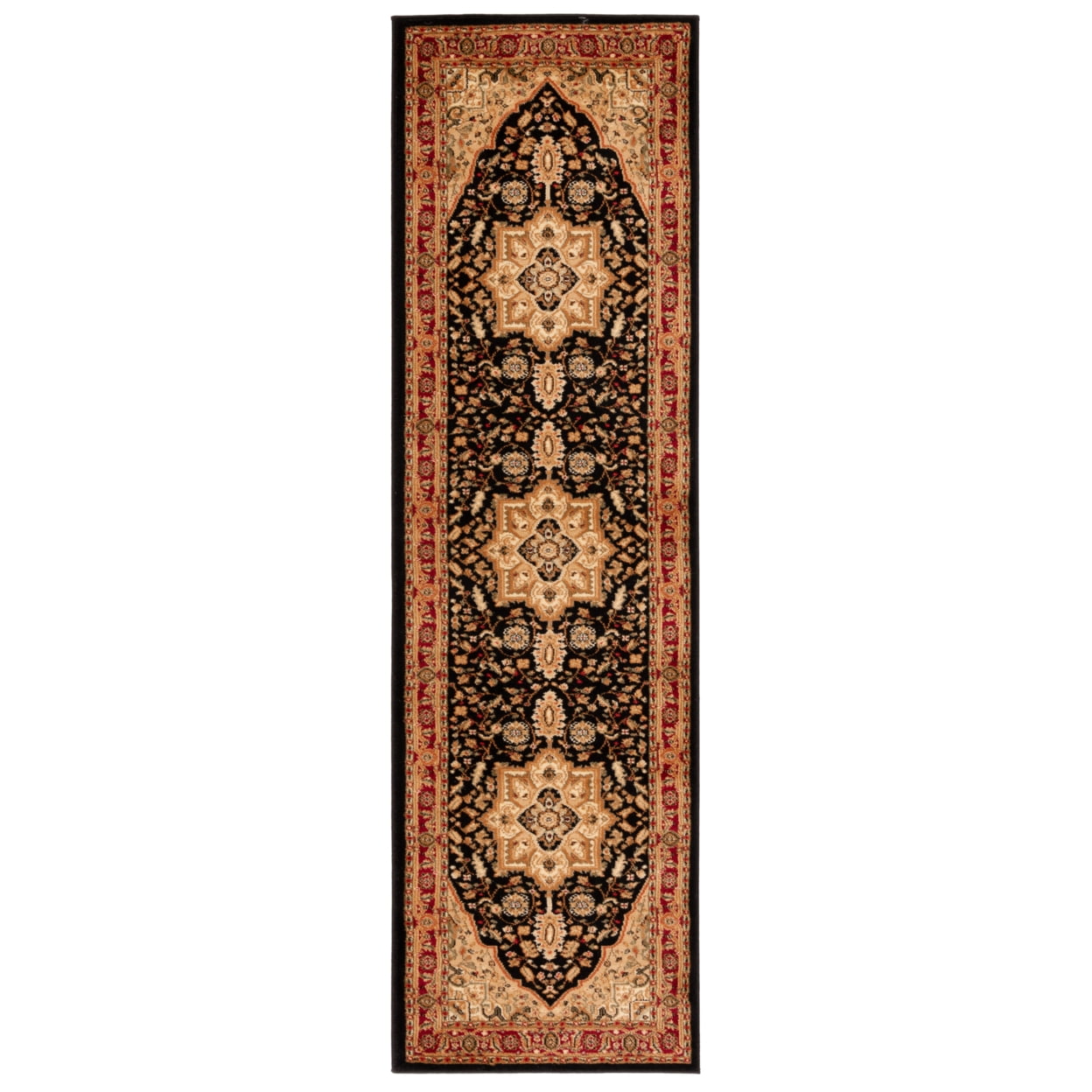 Lyndhurst Red and Black Synthetic 6' x 9' Hand-Knotted Area Rug