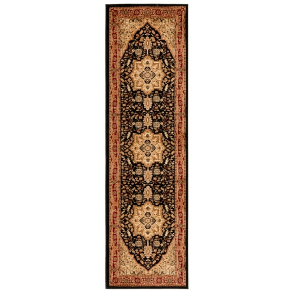 SAFAVIEH Lyndhurst Miranda Floral Area Rug, Black/Red, 9' x 12'