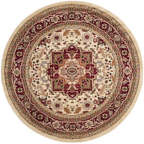 SAFAVIEH Lyndhurst Miranda Floral Area Rug, Ivory/Red, 12' x 12' Round
