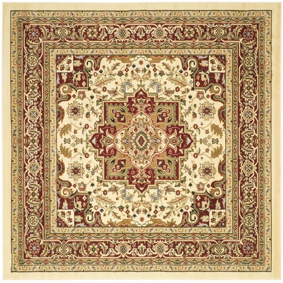 SAFAVIEH Lyndhurst Miranda Floral Area Rug, Ivory/Red, 12' x 12' Square