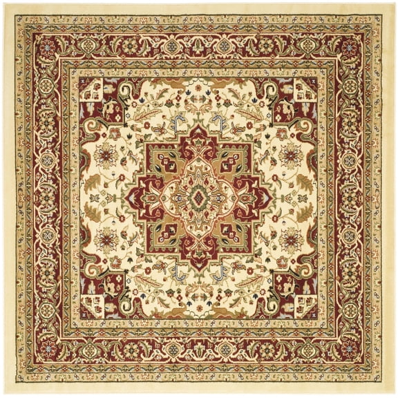 SAFAVIEH Lyndhurst Miranda Floral Area Rug, Ivory/Red, 12' x 12' Square
