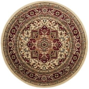 SAFAVIEH Lyndhurst Miranda Floral Area Rug, Ivory/Red, 6' x 6' Round