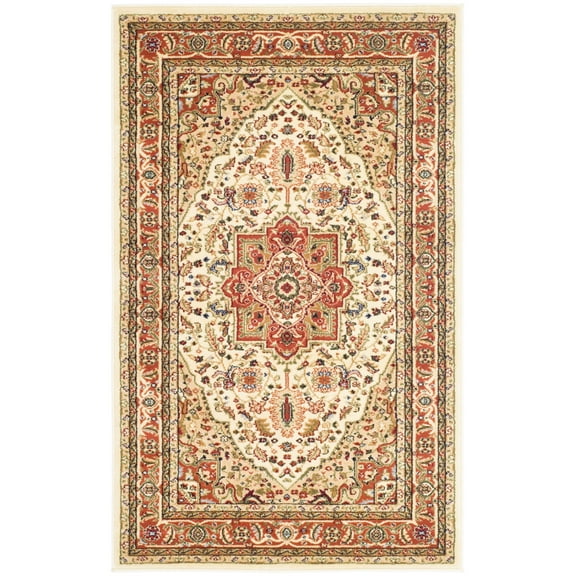SAFAVIEH Lyndhurst Miranda Floral Area Rug, Ivory/Rust, 2'3" x 4'