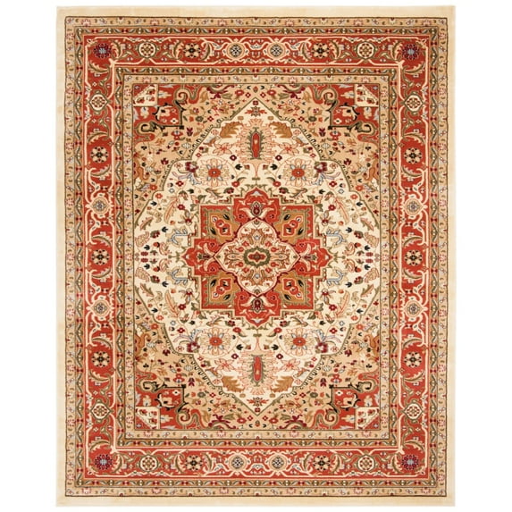 SAFAVIEH Lyndhurst Miranda Floral Area Rug, Ivory/Rust, 6' x 9'