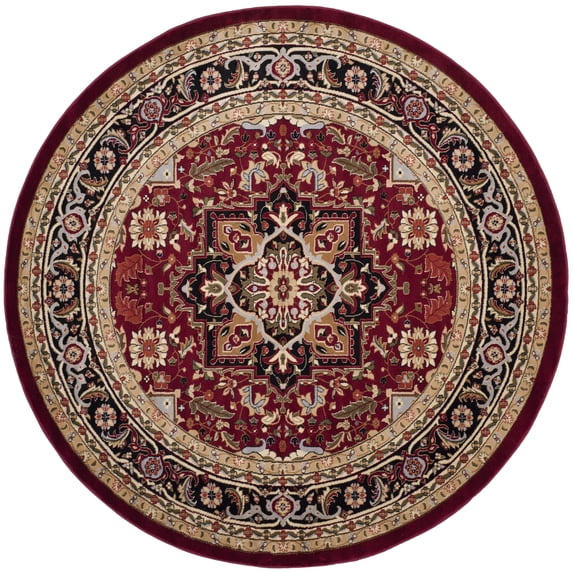 SAFAVIEH Lyndhurst Miranda Floral Area Rug, Red/Black, 10' x 10' Round