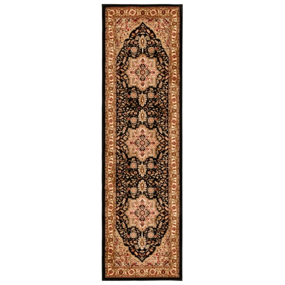 SAFAVIEH Lyndhurst Miranda Floral Runner Rug, Black/Beige, 2'3" x 8'