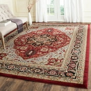 SAFAVIEH Lyndhurst Miranda Traditional Bordered Area Rug, Red/Black, 9' x 12'