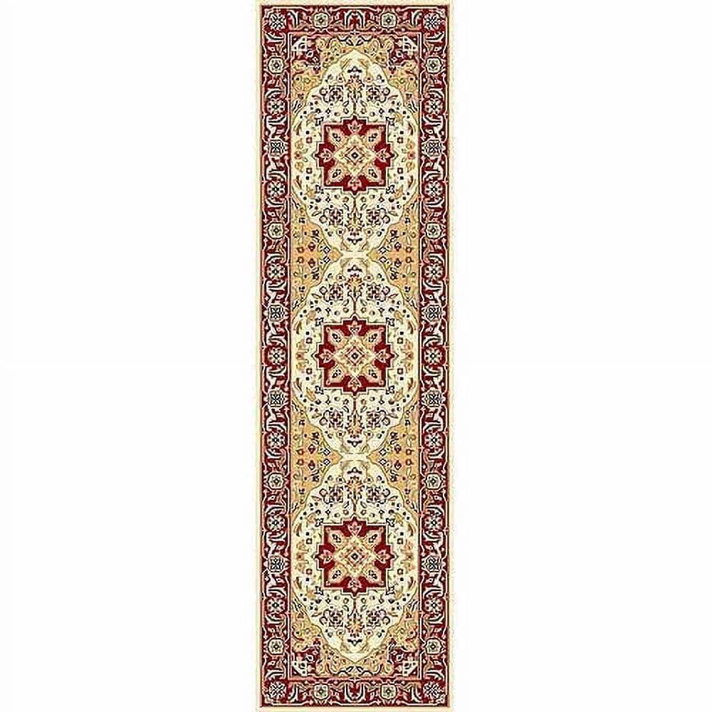 SAFAVIEH Lyndhurst Miranda Traditional Bordered Runner Rug, Ivory/Red, 2'3" x 10'