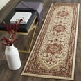 SAFAVIEH Lyndhurst Miranda Traditional Bordered Runner Rug, Ivory/Red