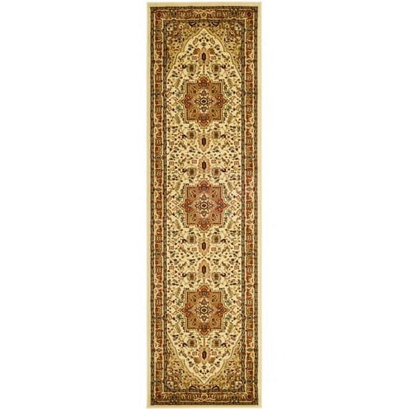 SAFAVIEH Lyndhurst Miranda Traditional Bordered Runner Rug, Ivory/Rust, 2'3" x 12'