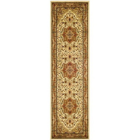 SAFAVIEH Lyndhurst Miranda Traditional Bordered Runner Rug, Ivory/Rust, 2'3" x 12'