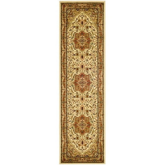 SAFAVIEH Lyndhurst Miranda Traditional Bordered Runner Rug, Ivory/Rust, 2'3" x 6'