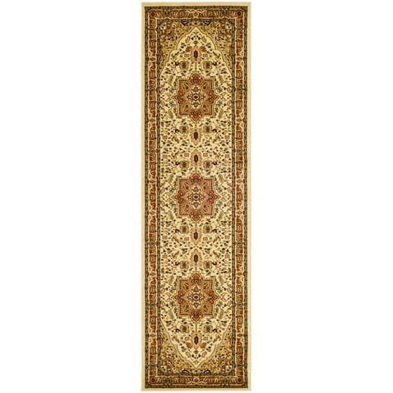 SAFAVIEH Lyndhurst Miranda Traditional Bordered Runner Rug, Ivory/Rust, 2'3" x 6'