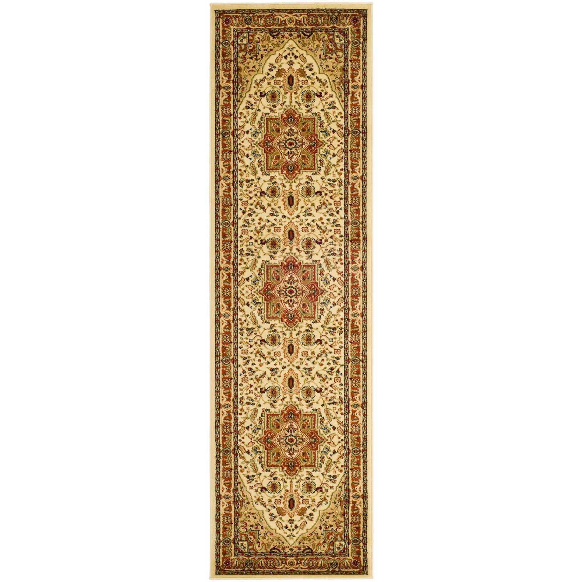 SAFAVIEH Lyndhurst Miranda Traditional Bordered Runner Rug, Ivory/Rust, 2'3" x 8'
