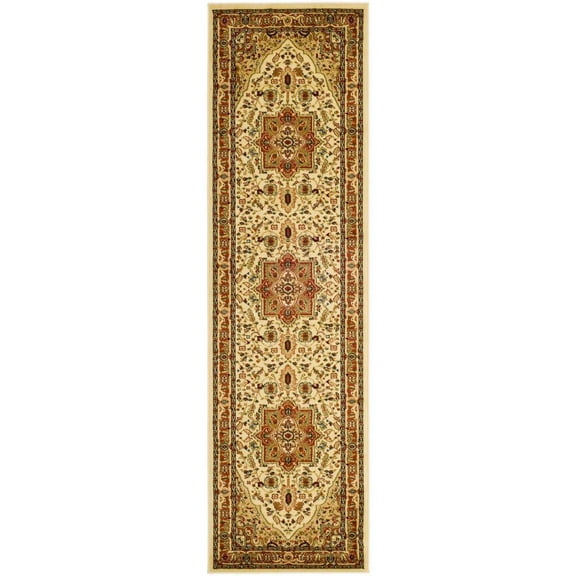 SAFAVIEH Lyndhurst Miranda Traditional Bordered Runner Rug, Ivory/Rust, 2'3" x 8'