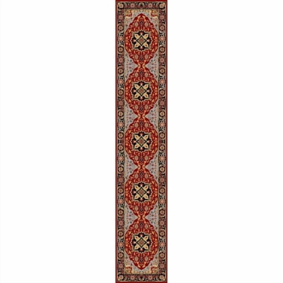 SAFAVIEH Lyndhurst Miranda Traditional Bordered Runner Rug, Red/Black, 2'3" x 12'