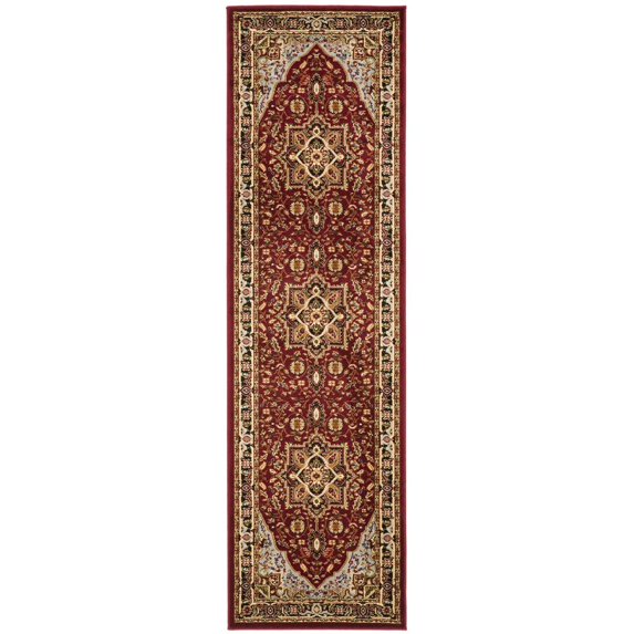 Safavieh Lyndhurst Rug Collection Traditional Runner Power Loomed Red/Black Floral Area Rugs, 2'3" x 8', Stain Resistant