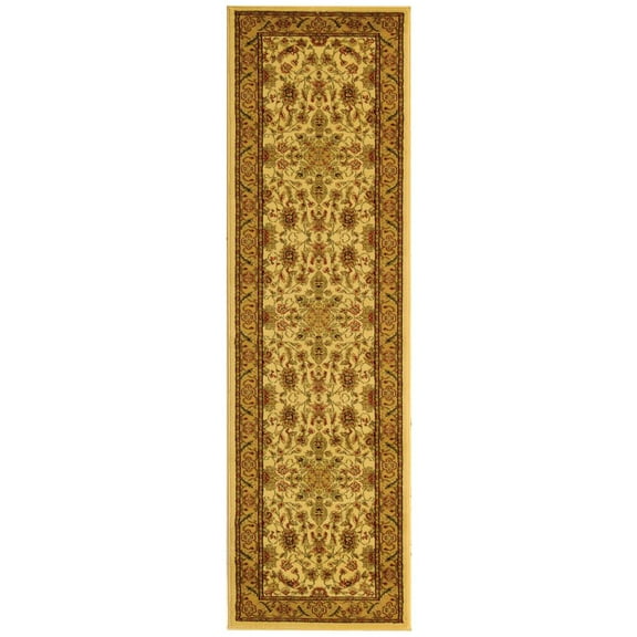 SAFAVIEH Lyndhurst Nadia Floral Border Wool Runner Rug, Ivory/Tan, 2'3" x 12'