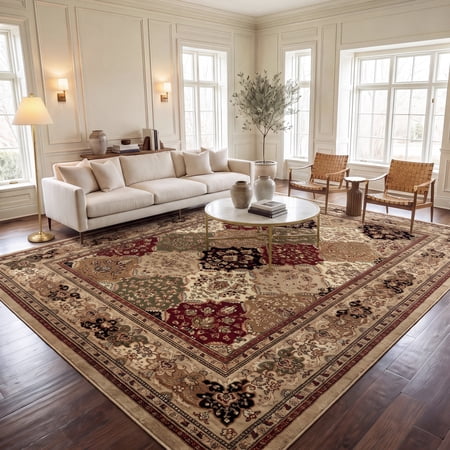 SAFAVIEH Lyndhurst Oliva Traditional Bordered Area Rug, Multi/Black, 2'3" x 4'