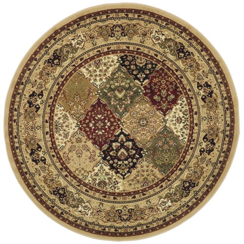 SAFAVIEH Lyndhurst Oliva Traditional Bordered Area Rug, Multi/Black, 8' x 8' Round