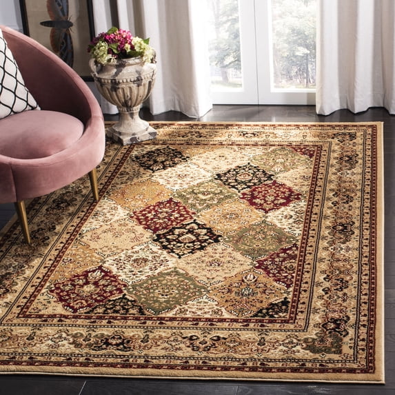 SAFAVIEH Lyndhurst Oliva Traditional Bordered Area Rug, Multi/Black, 8' x 8' Square