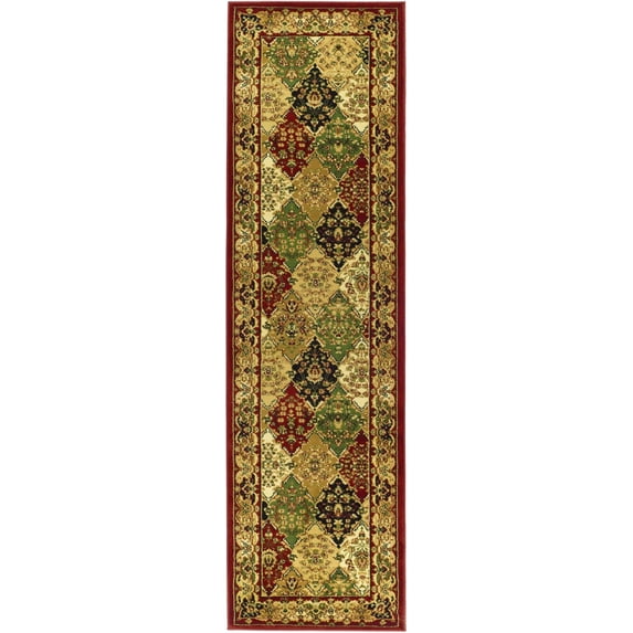 SAFAVIEH Lyndhurst Oliva Traditional Bordered Runner Rug, Multi/Red, 2'3" x 20'