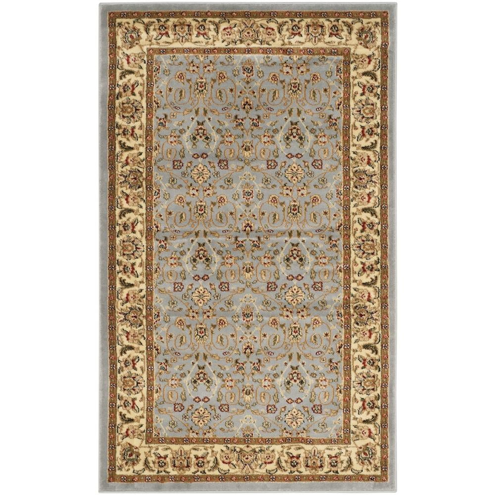 Lyndhurst Light Blue and Ivory Floral Rectangular Area Rug