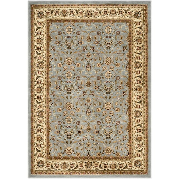 SAFAVIEH Lyndhurst Pearl Traditional Bordered Area Rug, Light Blue/Ivory, 5'3" x 7'6"