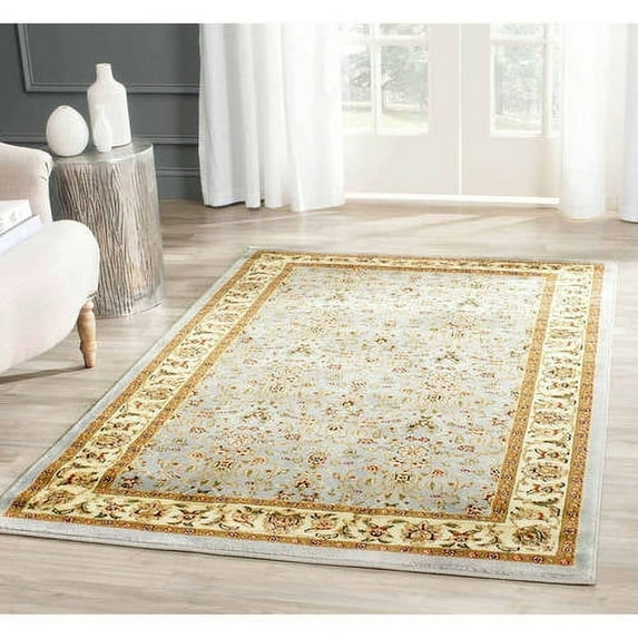 SAFAVIEH Lyndhurst Pearl Traditional Bordered Area Rug, Light Blue/Ivory, 6' x 6' Square