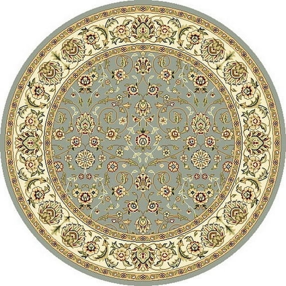 SAFAVIEH Lyndhurst Pearl Traditional Bordered Area Rug, Light Blue/Ivory, 7' x 7' Round