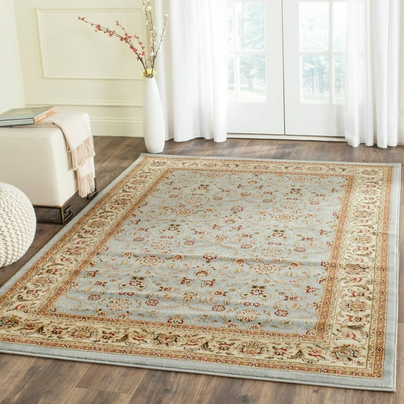 SAFAVIEH Lyndhurst Pearl Traditional Bordered Area Rug, Light Blue/Ivory, 8' x 10'