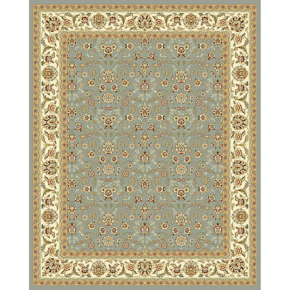SAFAVIEH Lyndhurst Pearl Traditional Bordered Area Rug, Light Blue/Ivory, 9' x 9' Square