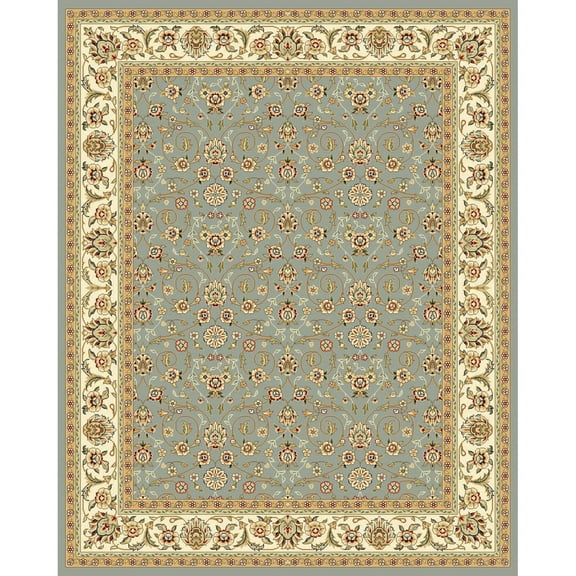 SAFAVIEH Lyndhurst Pearl Traditional Bordered Area Rug, Light Blue/Ivory, 9' x 9' Square