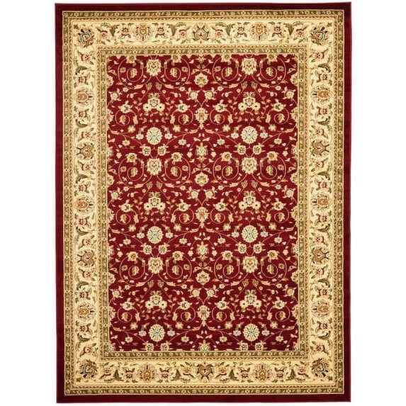 SAFAVIEH Lyndhurst Pearl Traditional Bordered Area Rug, Red/Ivory, 6' x 6' Square