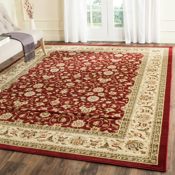 SAFAVIEH Lyndhurst Pearl Traditional Bordered Area Rug, Red/Ivory, 9' x 12'